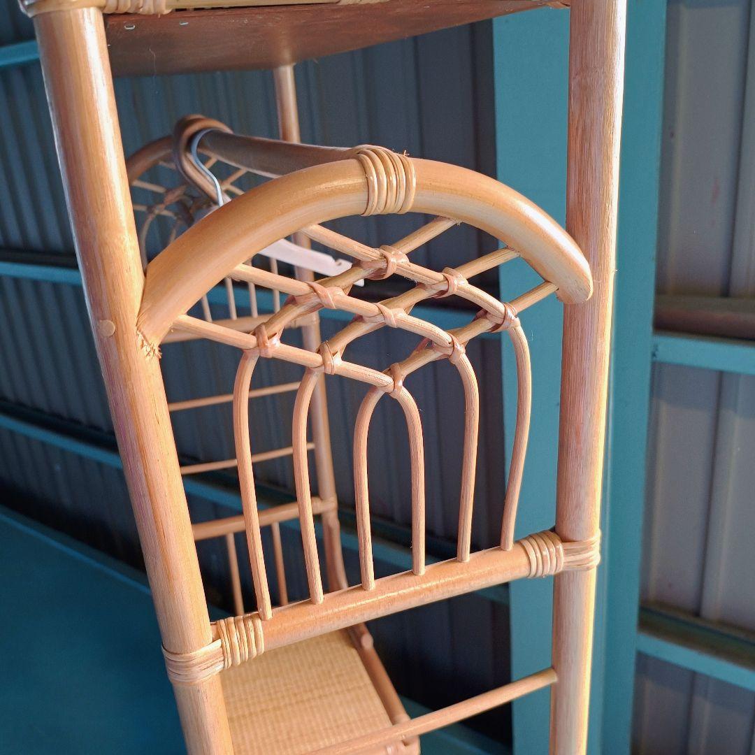 ※リメイク工房便※　ラタン　ハンガーラック 籐家具 アンティーク レトロ