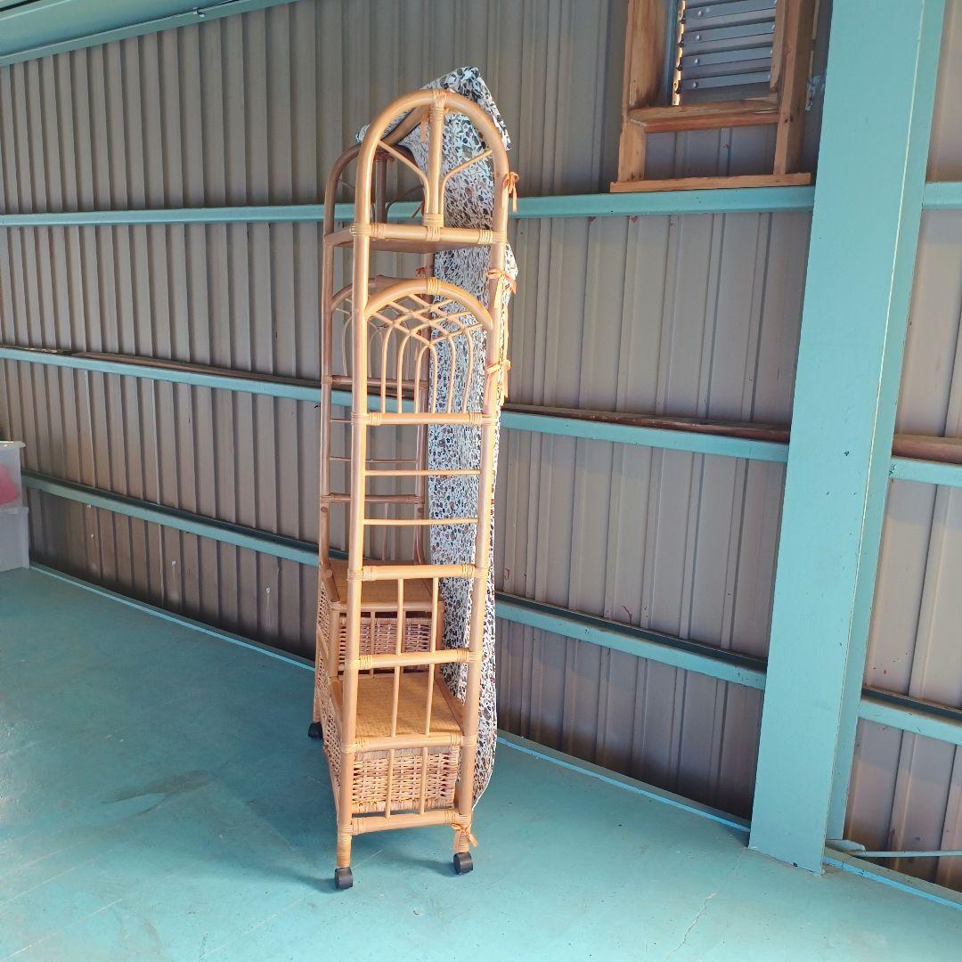 ※リメイク工房便※　ラタン　ハンガーラック 籐家具 アンティーク レトロ