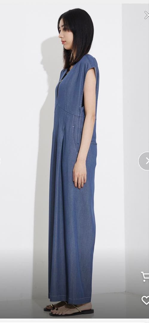 qualite ソフトデニムオールインワン