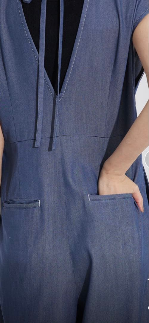 qualite ソフトデニムオールインワン