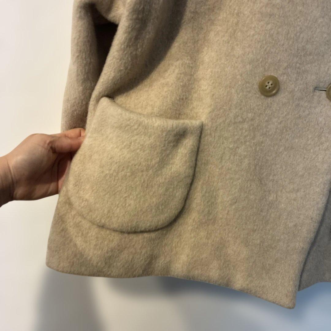 bulle de savonウールカシミヤメルトンセーラーカラーコート　ベージュ