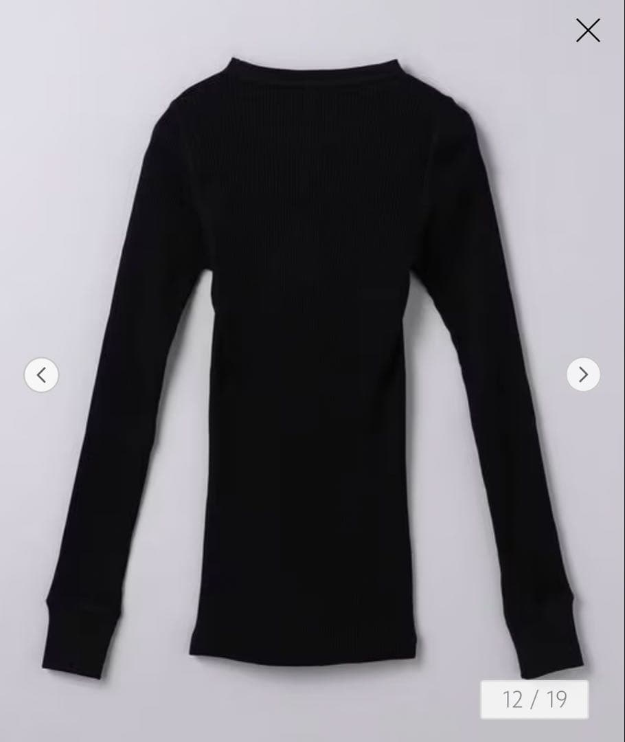 【極美品】HYKE ハイク　リブ ロングスリーブ カットソー　ブラック