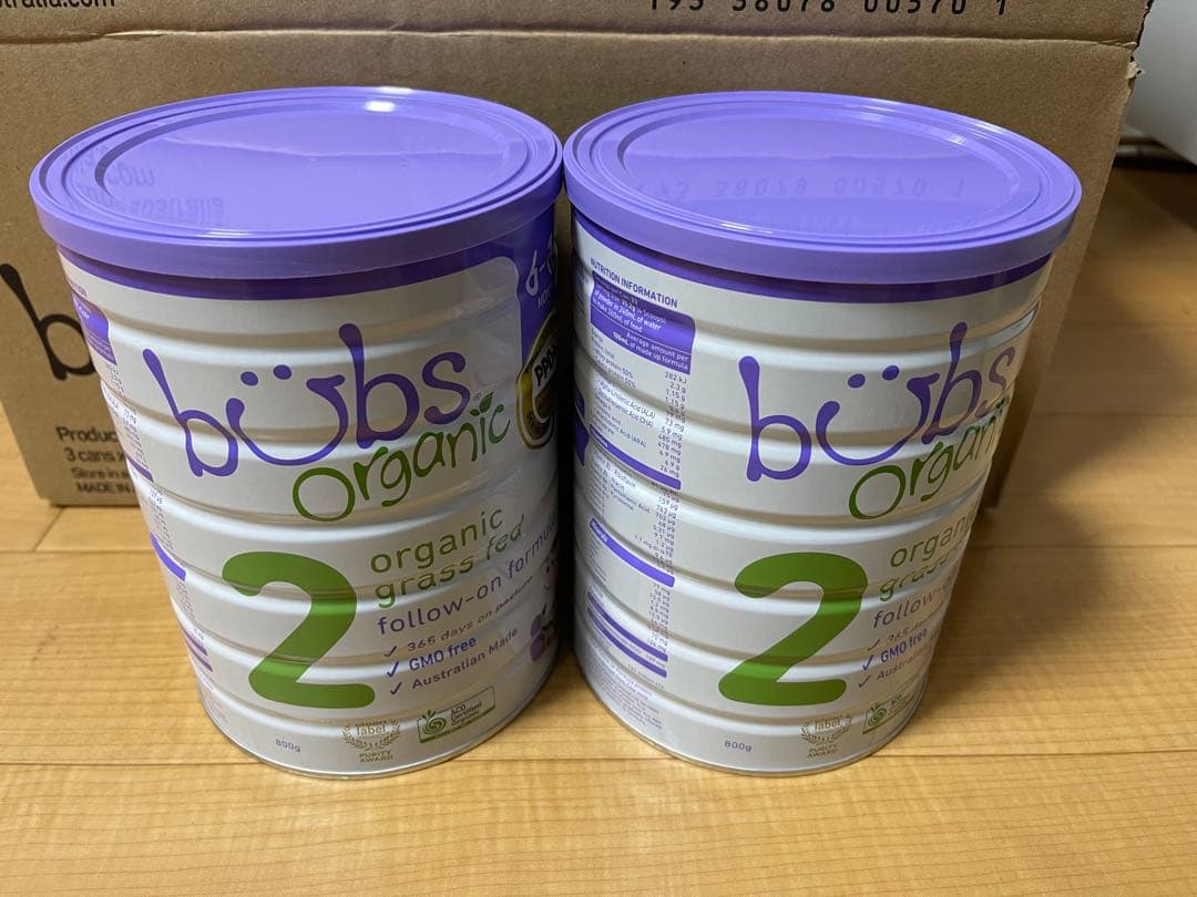 Bubs バブズ オーガニック 粉ミルク ステップ2 (2缶)