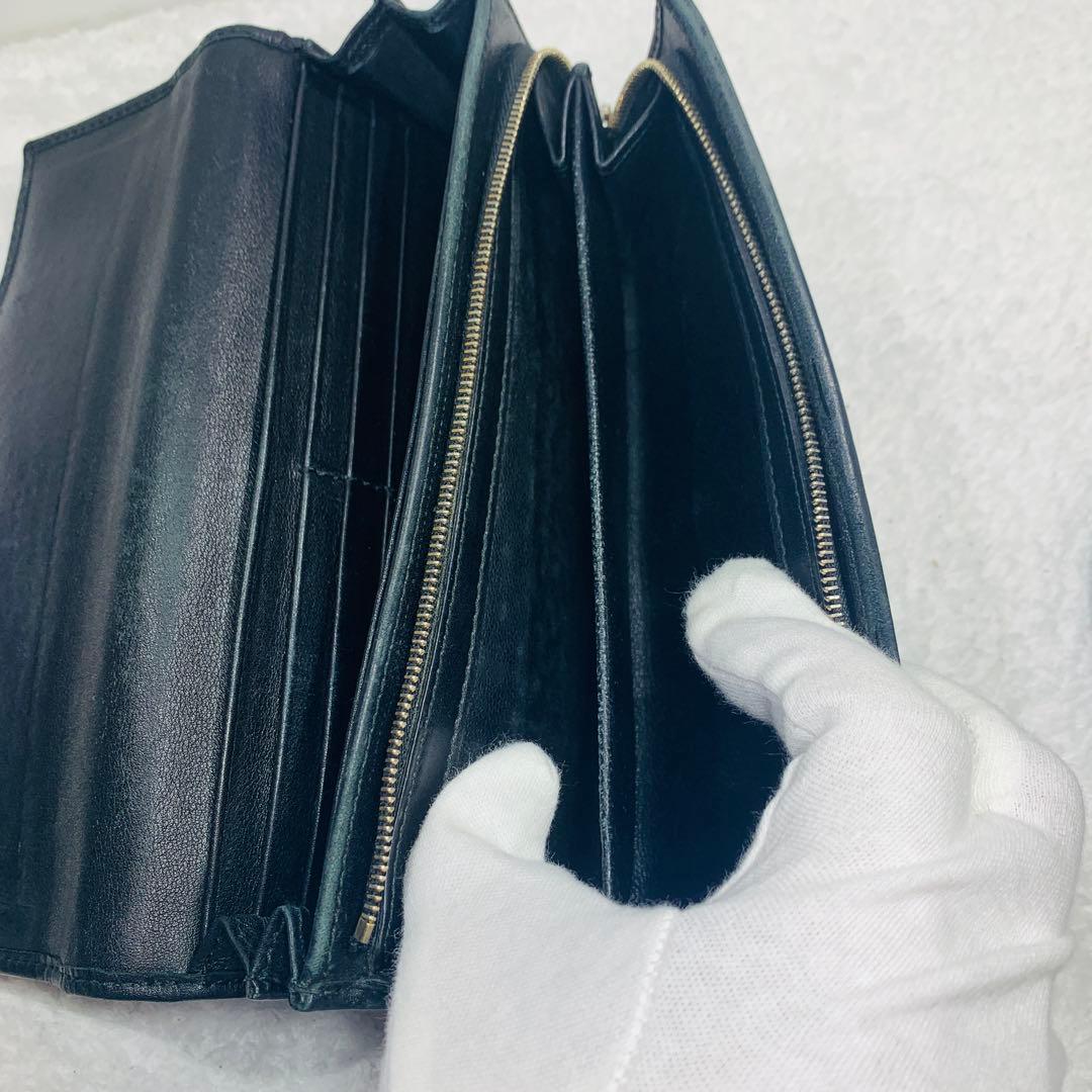 ⭐️GUCCI シマ　インターロッキング　L字ファスナー　ブラック　長財布