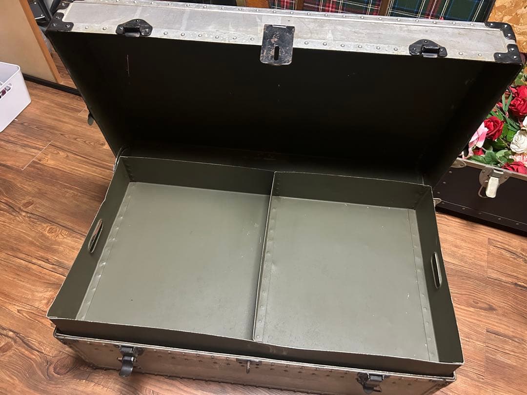 アンティーク　トランクコンテナ　中敷あり