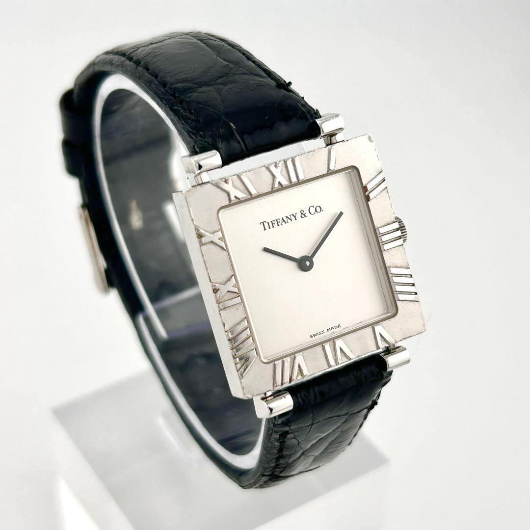 【稼働品】Tiffany&Co アトラス スクエア 腕時計 19-289