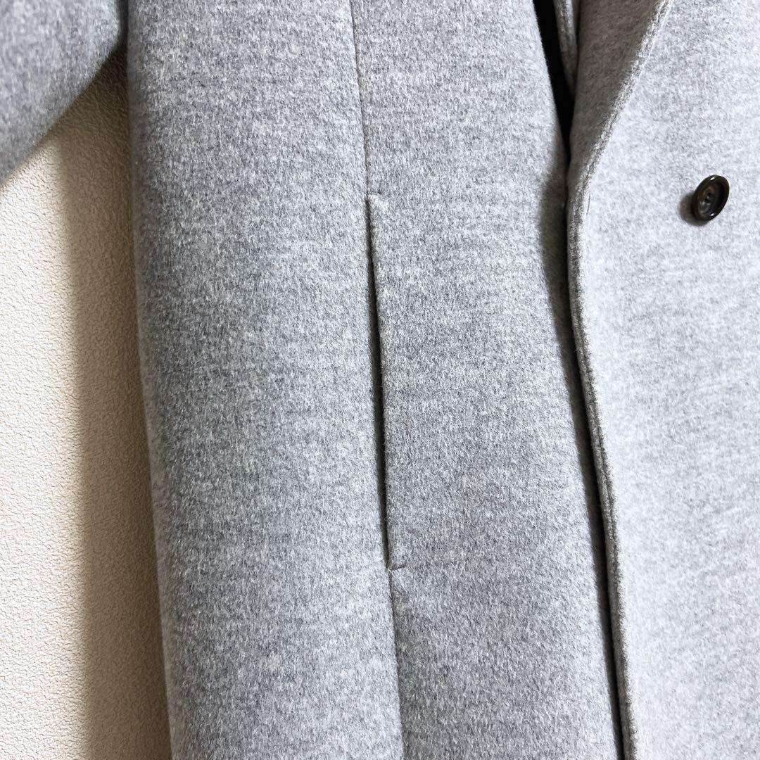 【極美品】 23区 ウール アンゴラ混 ビーバーフーデッド コート 44 グレー