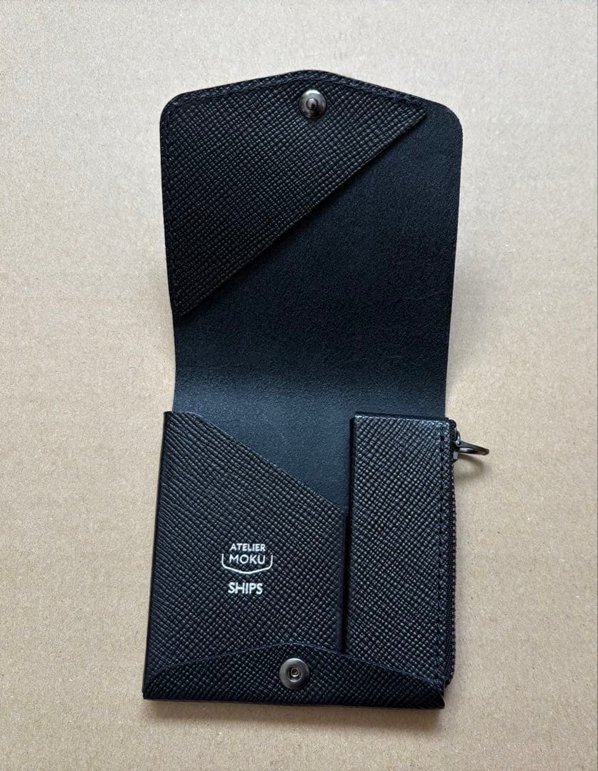 【ほぼ新品】SHIPS別注：MOKU ミニ財布 SAKU ver3ブラック
