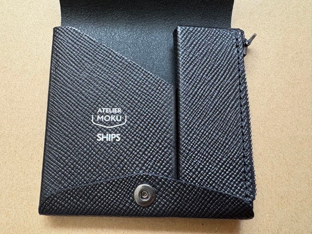 【ほぼ新品】SHIPS別注：MOKU ミニ財布 SAKU ver3ブラック