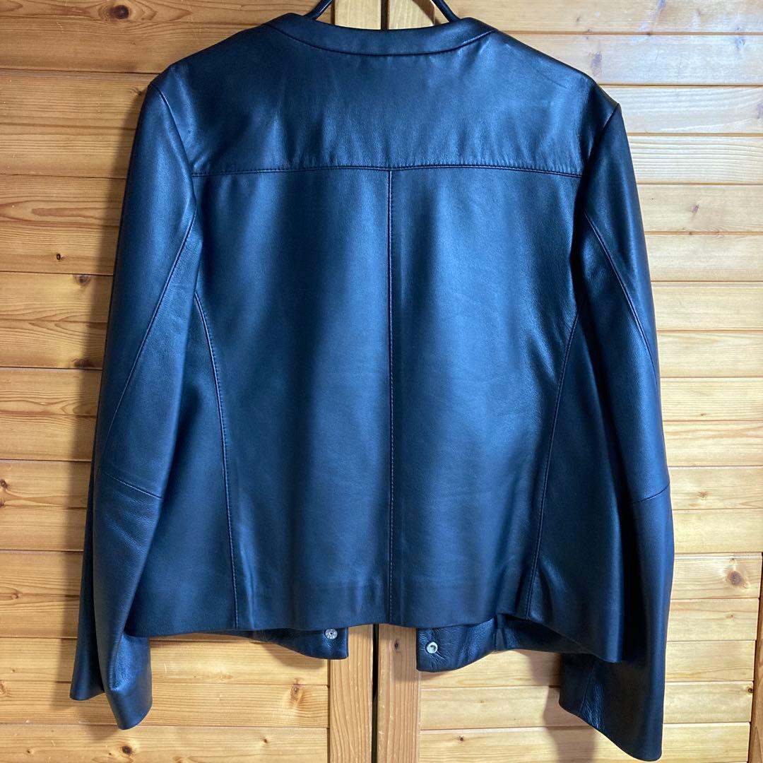 美品 23区 ブラック ノーカラージャケット 36