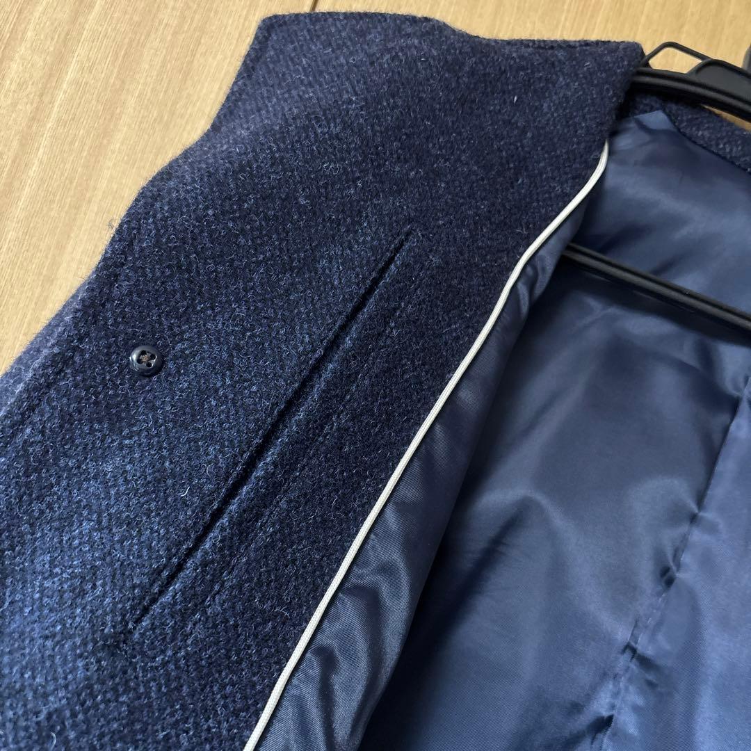 COMME CA MEN ネイビー チェスターコート Sサイズ　ウール