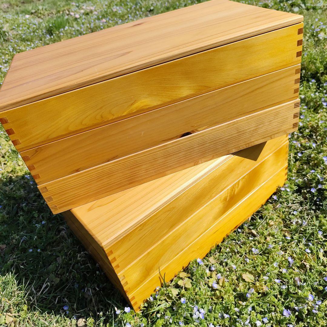 餅箱 ばんじゅう 木箱 3段×2個セット 古道具 昭和レトロ 3箱もろぶた