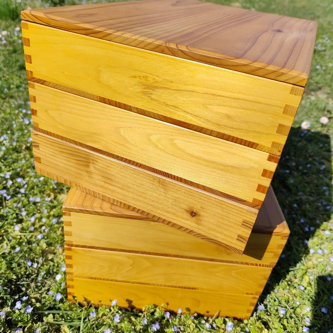 餅箱 ばんじゅう 木箱 3段×2個セット 古道具 昭和レトロ 3箱もろぶた