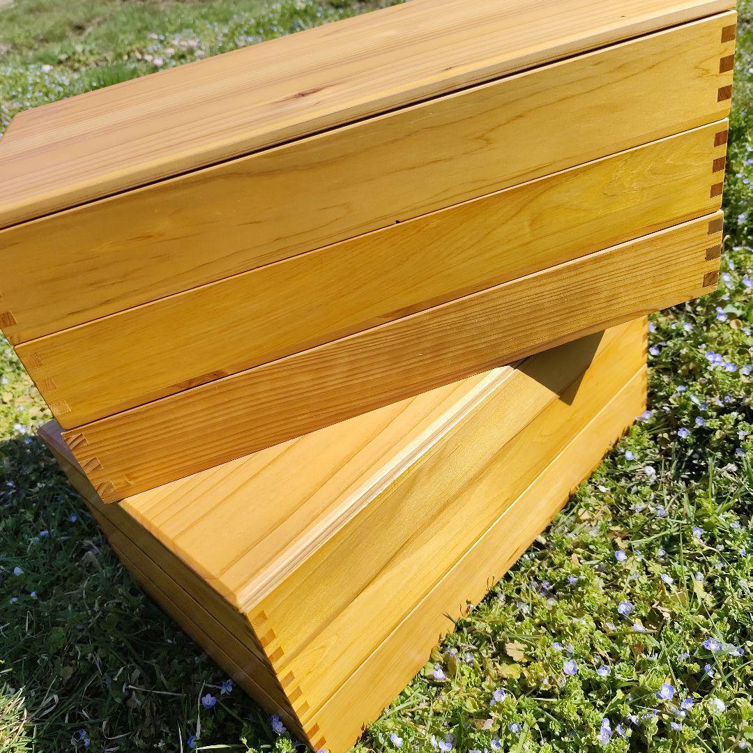 餅箱 ばんじゅう 木箱 3段×2個セット 古道具 昭和レトロ 3箱もろぶた