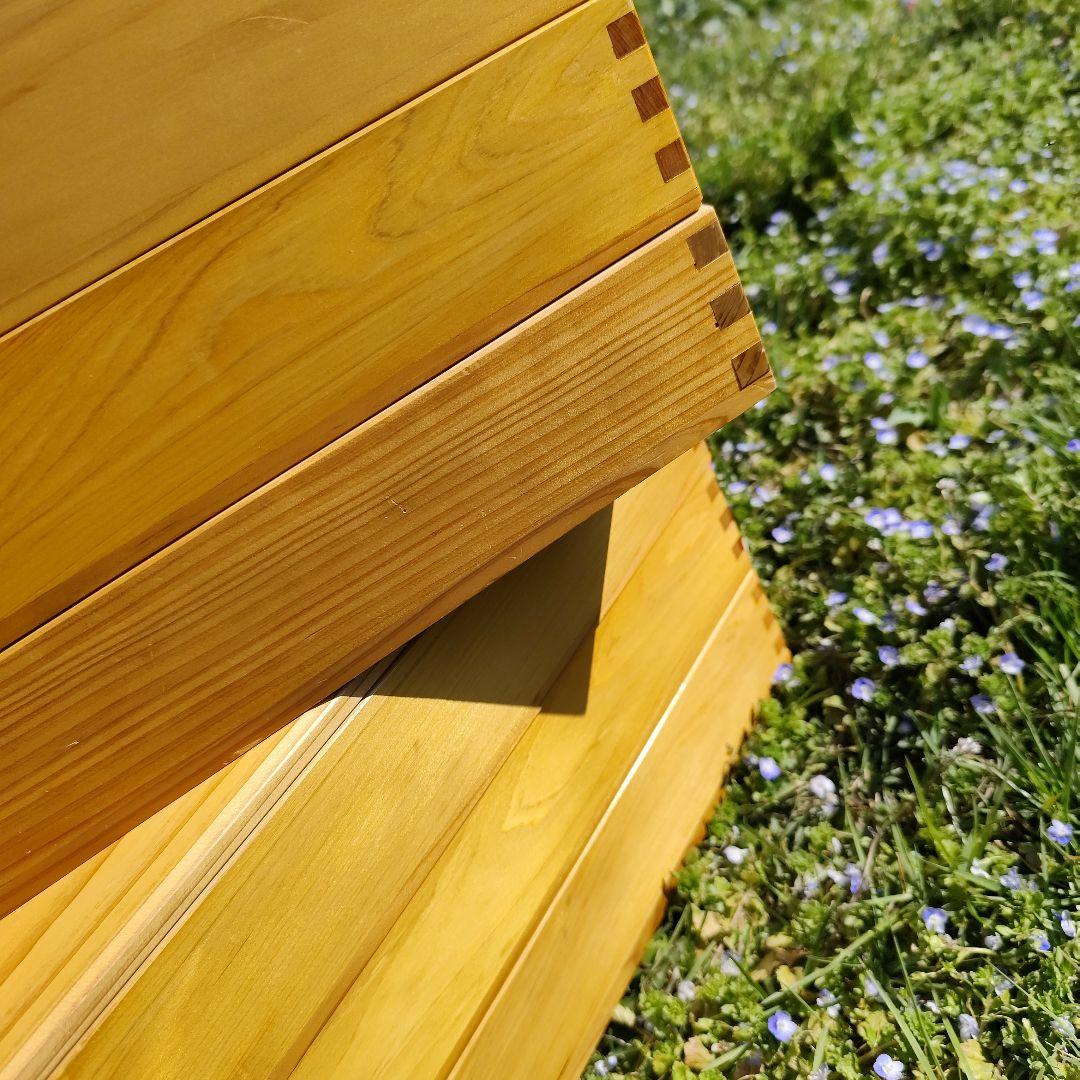 餅箱 ばんじゅう 木箱 3段×2個セット 古道具 昭和レトロ 3箱もろぶた