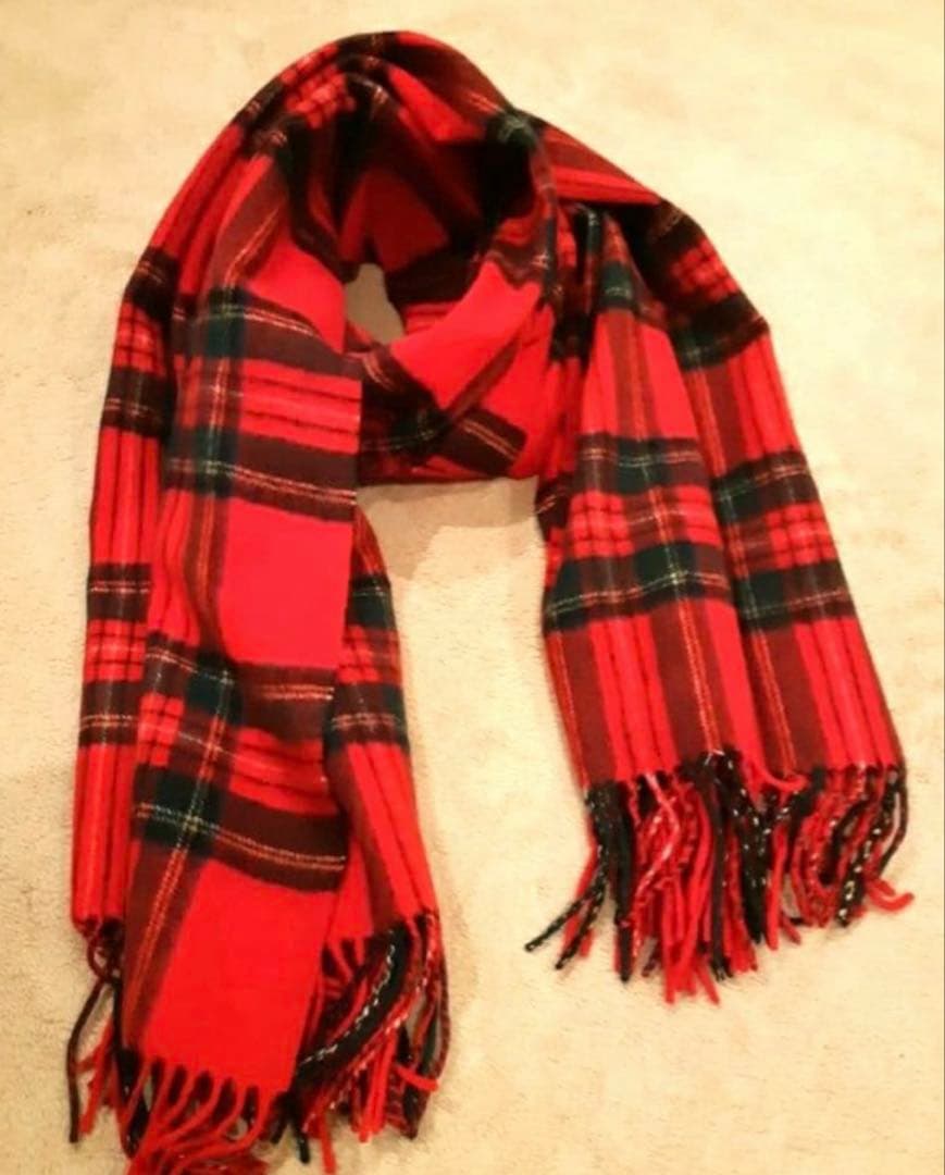 ❀美品❀　ガリャルダ ガランテ　大判マフラー　チェック　カシミア100%