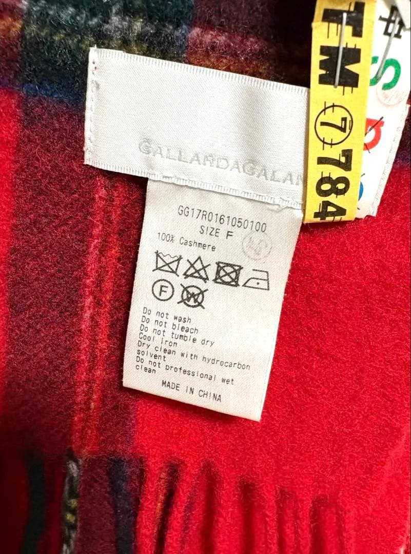 ❀美品❀　ガリャルダ ガランテ　大判マフラー　チェック　カシミア100%