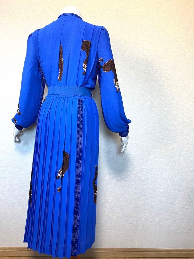 伊太利屋 イタリヤ vintage プリーツ ロングワンピース 虎 昭和レトロ