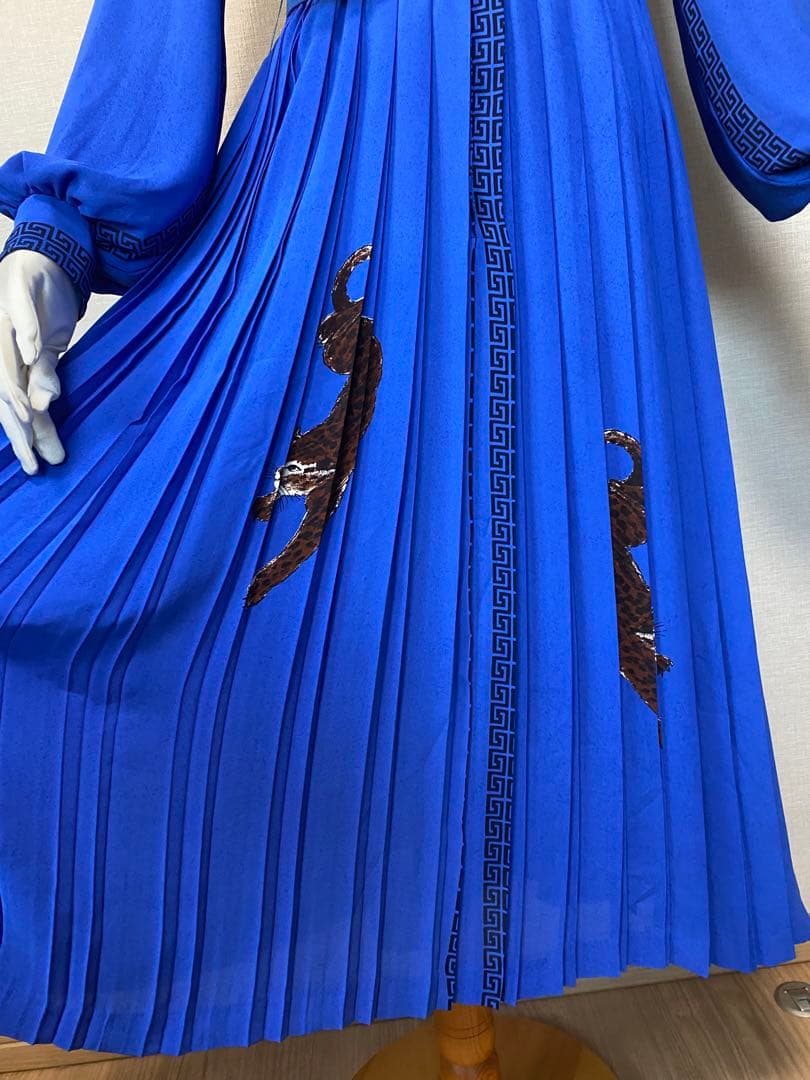 伊太利屋 イタリヤ vintage プリーツ ロングワンピース 虎 昭和レトロ