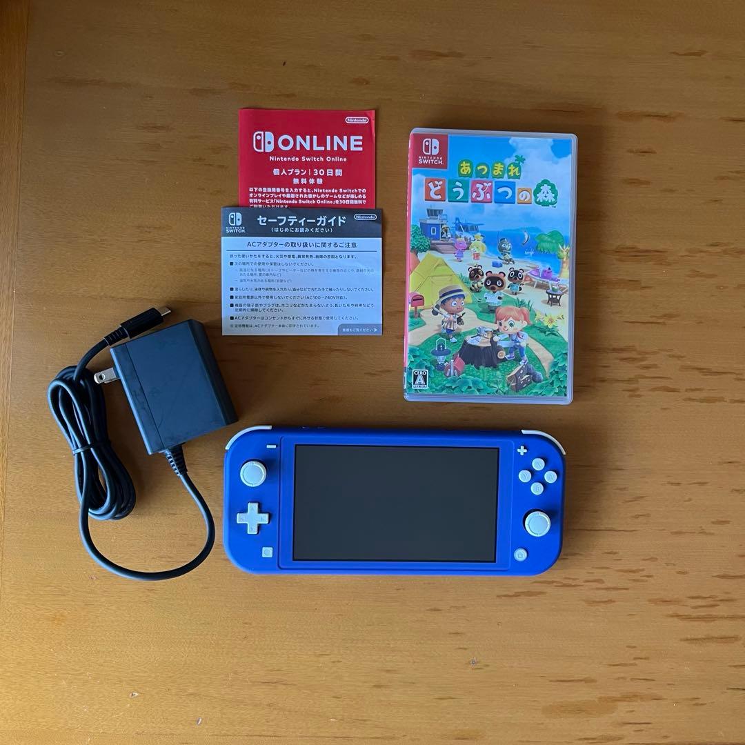 Switch Lite本体 充電器　ソフト　あつまれどうぶつの森　スイッチ