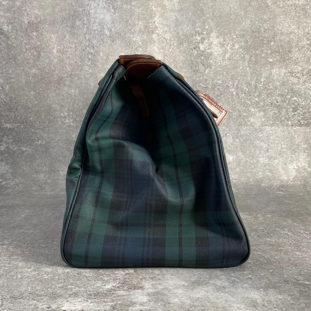 【希少】ポロ ラルフローレン 大容量 ボストンバッグ チェック レザー PVC