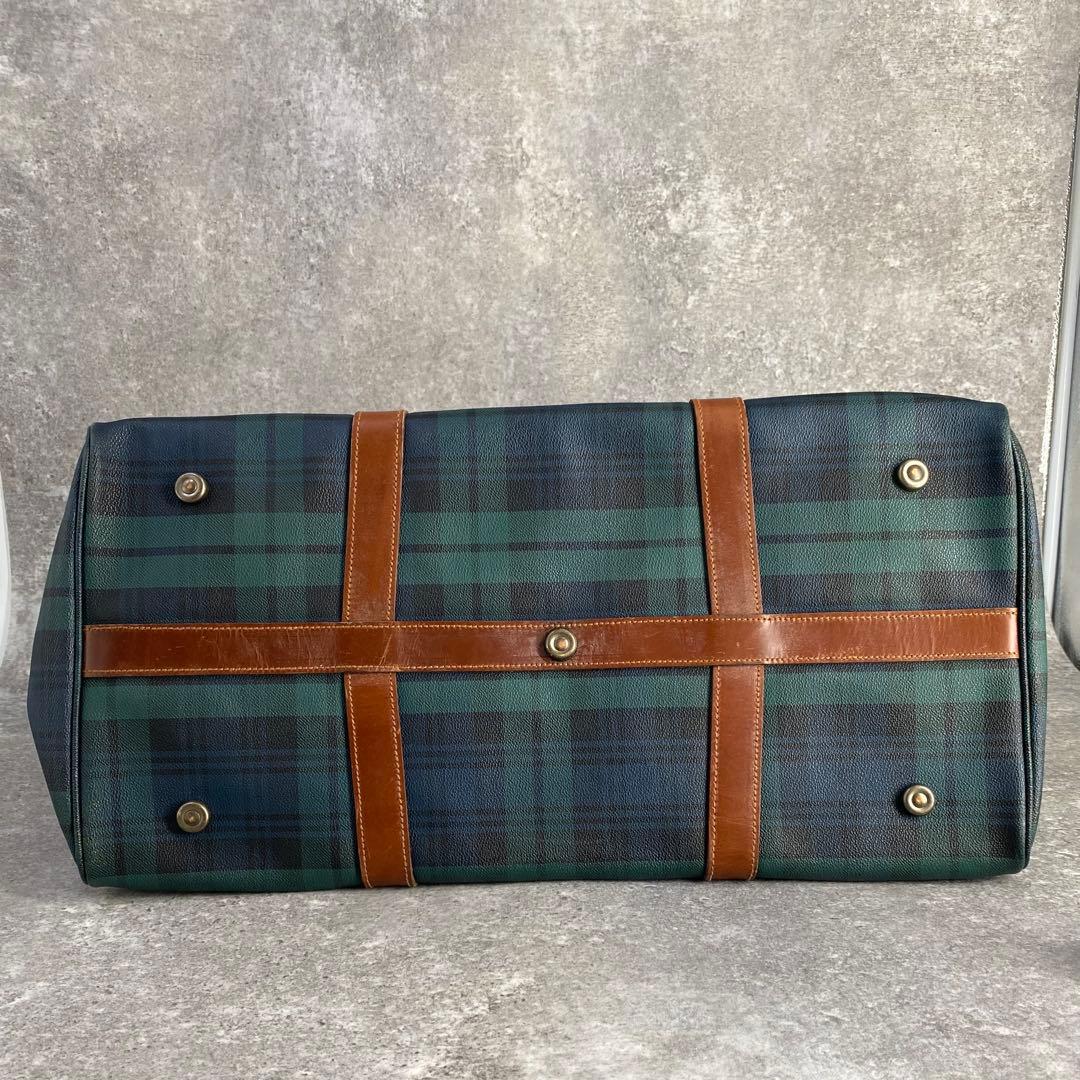 【希少】ポロ ラルフローレン 大容量 ボストンバッグ チェック レザー PVC