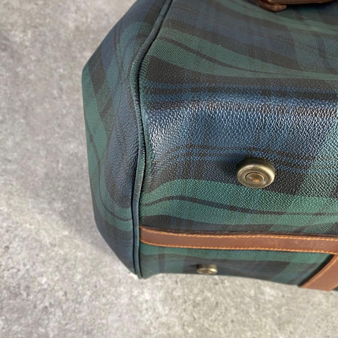 【希少】ポロ ラルフローレン 大容量 ボストンバッグ チェック レザー PVC