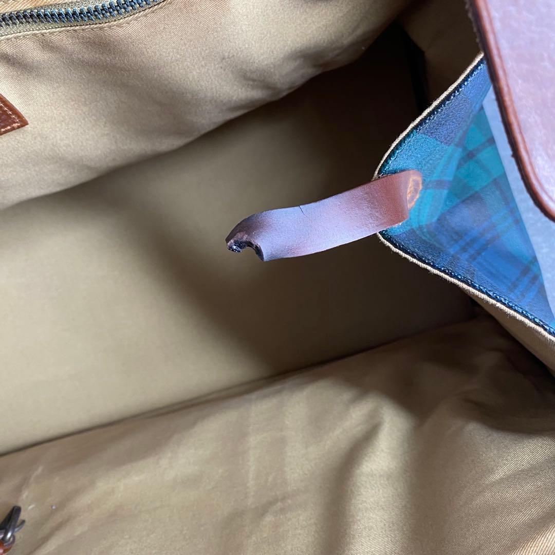 【希少】ポロ ラルフローレン 大容量 ボストンバッグ チェック レザー PVC