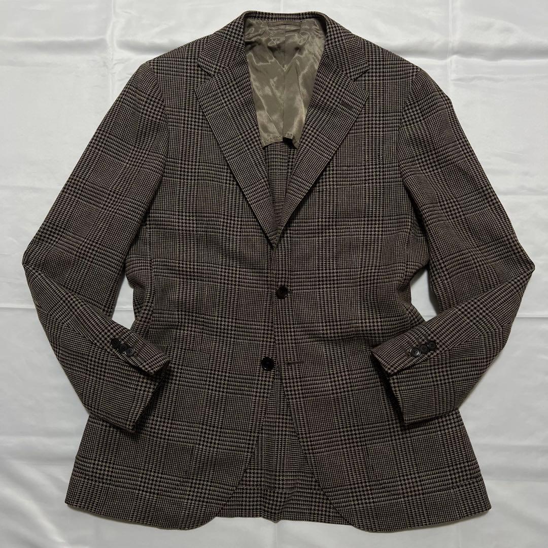 極美品✨️BEAMS F ビームスエフ ジャケット シルク混 ブラウン チェック