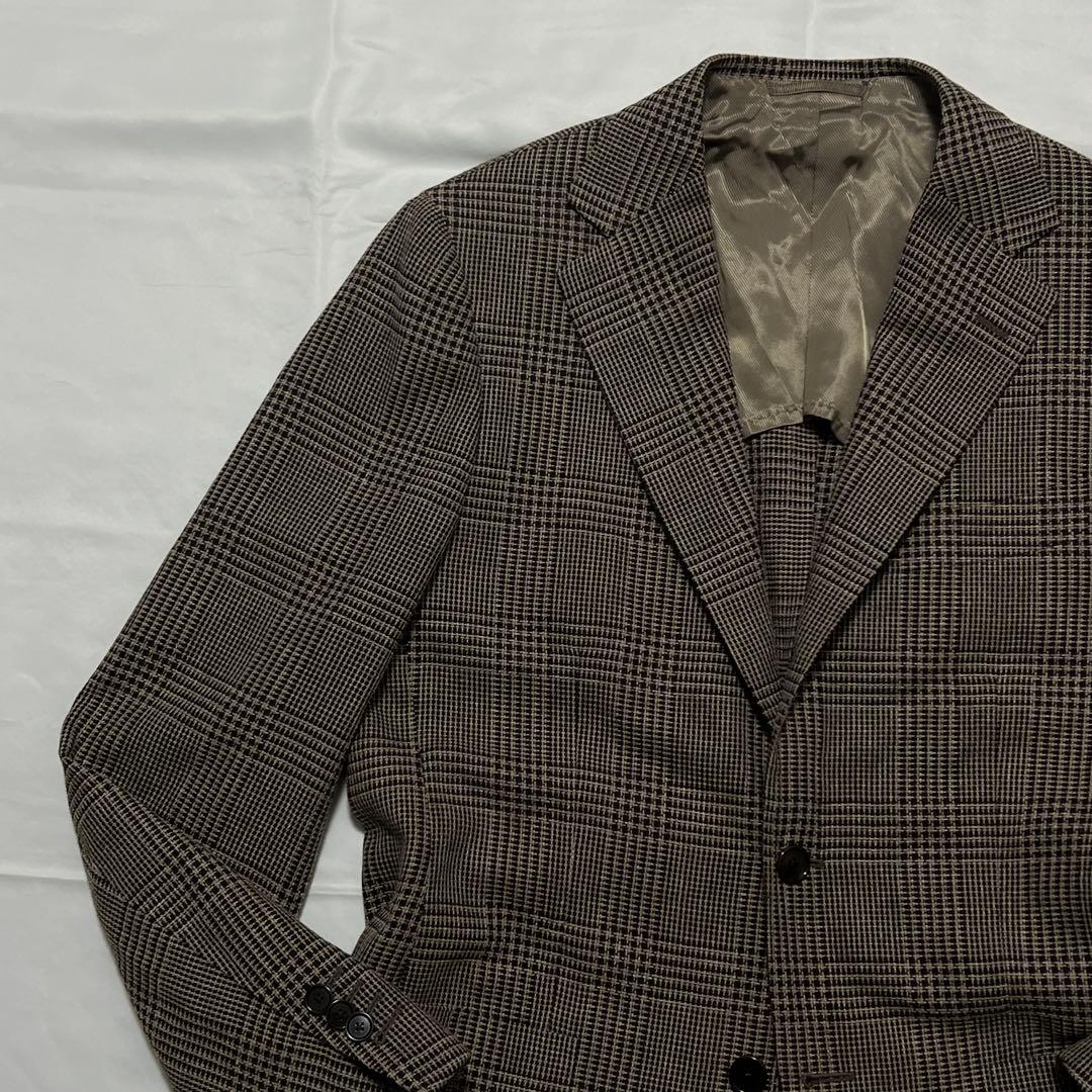極美品✨️BEAMS F ビームスエフ ジャケット シルク混 ブラウン チェック