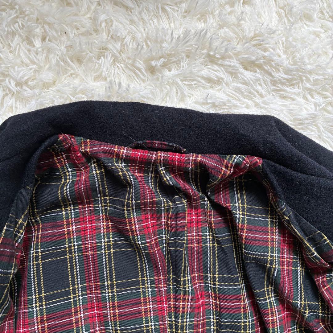 VAN jac ピーコート ウール チェック裏地 天然革 Lサイズ