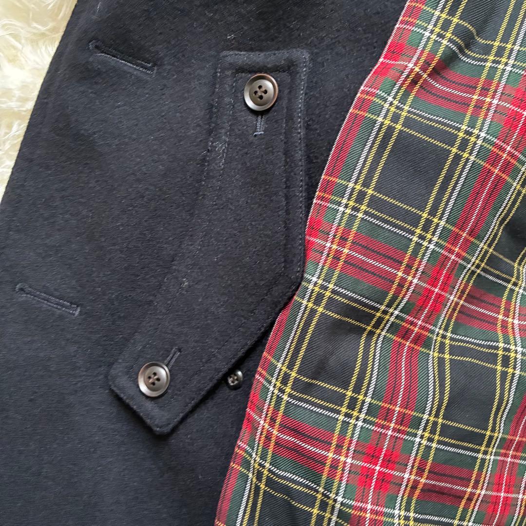 VAN jac ピーコート ウール チェック裏地 天然革 Lサイズ