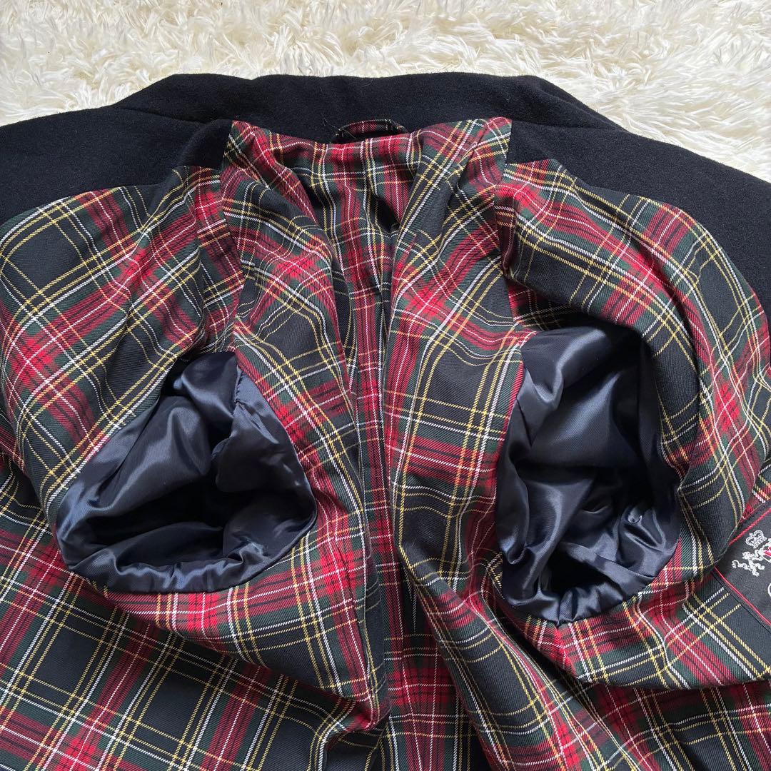 VAN jac ピーコート ウール チェック裏地 天然革 Lサイズ