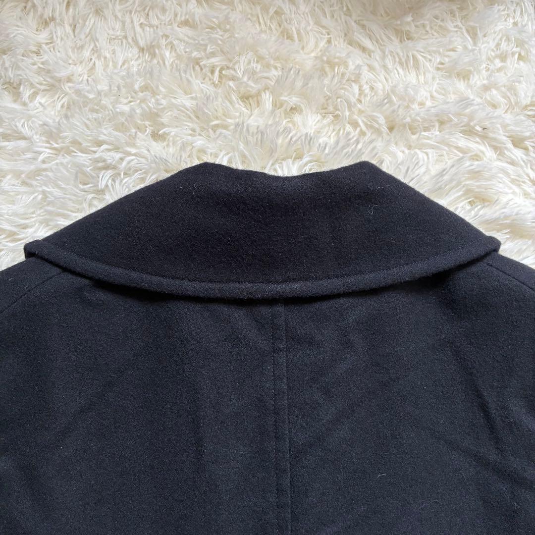 VAN jac ピーコート ウール チェック裏地 天然革 Lサイズ