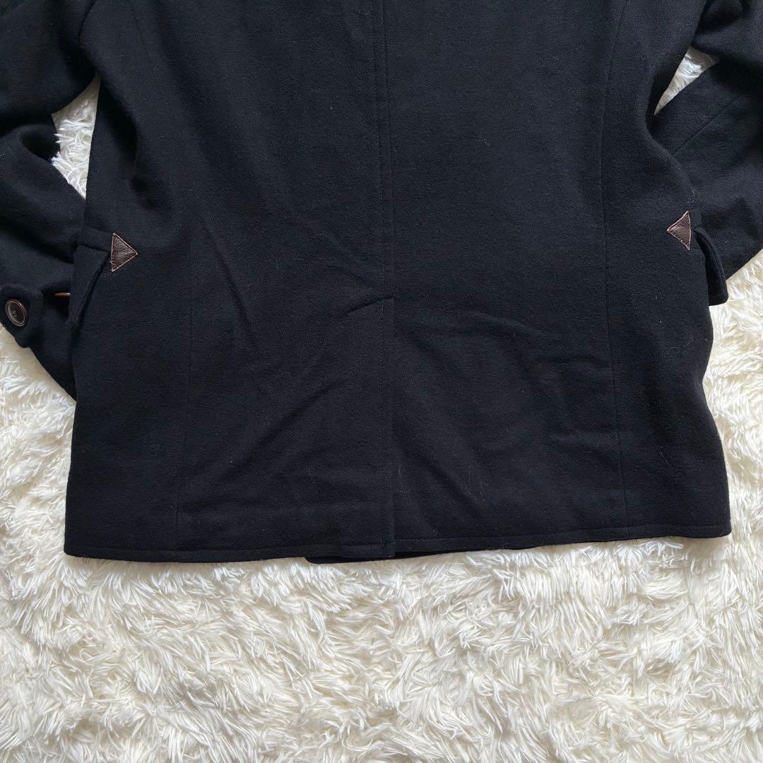 VAN jac ピーコート ウール チェック裏地 天然革 Lサイズ