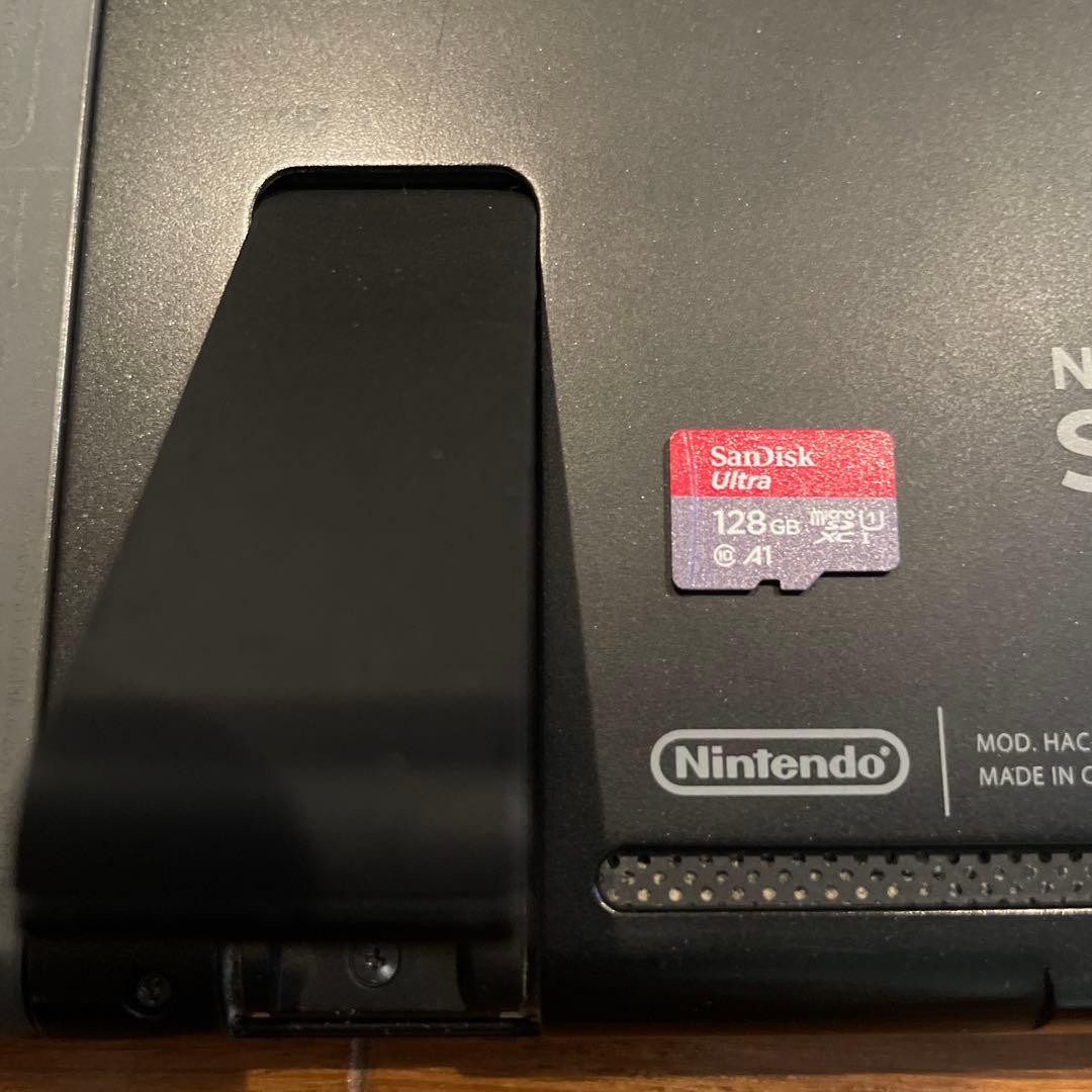 Switch本体グレー、Joy-Con左、SDカード128GB