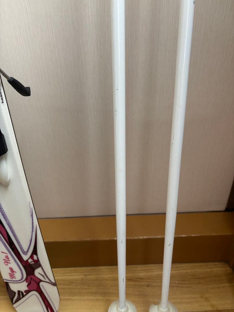 LAXIS スキー板 ホワイト ピンク バインディング付き