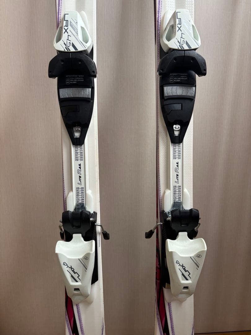 LAXIS スキー板 ホワイト ピンク バインディング付き