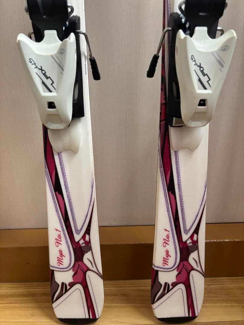 LAXIS スキー板 ホワイト ピンク バインディング付き