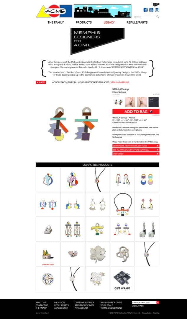 ACME STUDIO 80s エットーレソットサス MEMPHIS ピアス