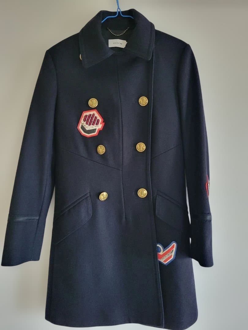 COACH　ネイビー ダブルブレスト チェスターコート