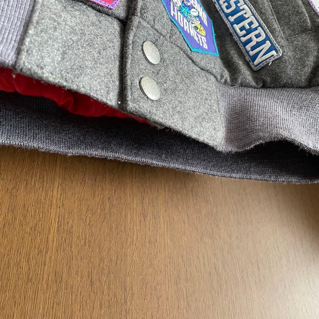 ジェフハミルトン ウールジャケット スタジャン NBA バスケ グレー ワッペン