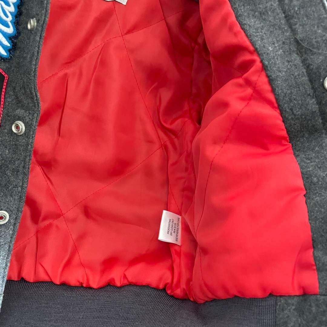 ジェフハミルトン ウールジャケット スタジャン NBA バスケ グレー ワッペン