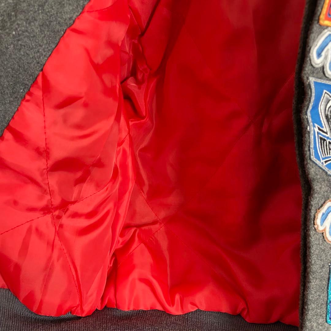 ジェフハミルトン ウールジャケット スタジャン NBA バスケ グレー ワッペン