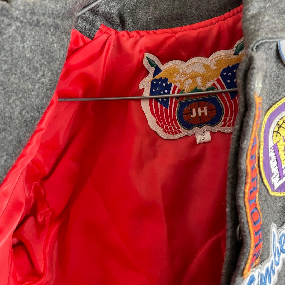 ジェフハミルトン ウールジャケット スタジャン NBA バスケ グレー ワッペン