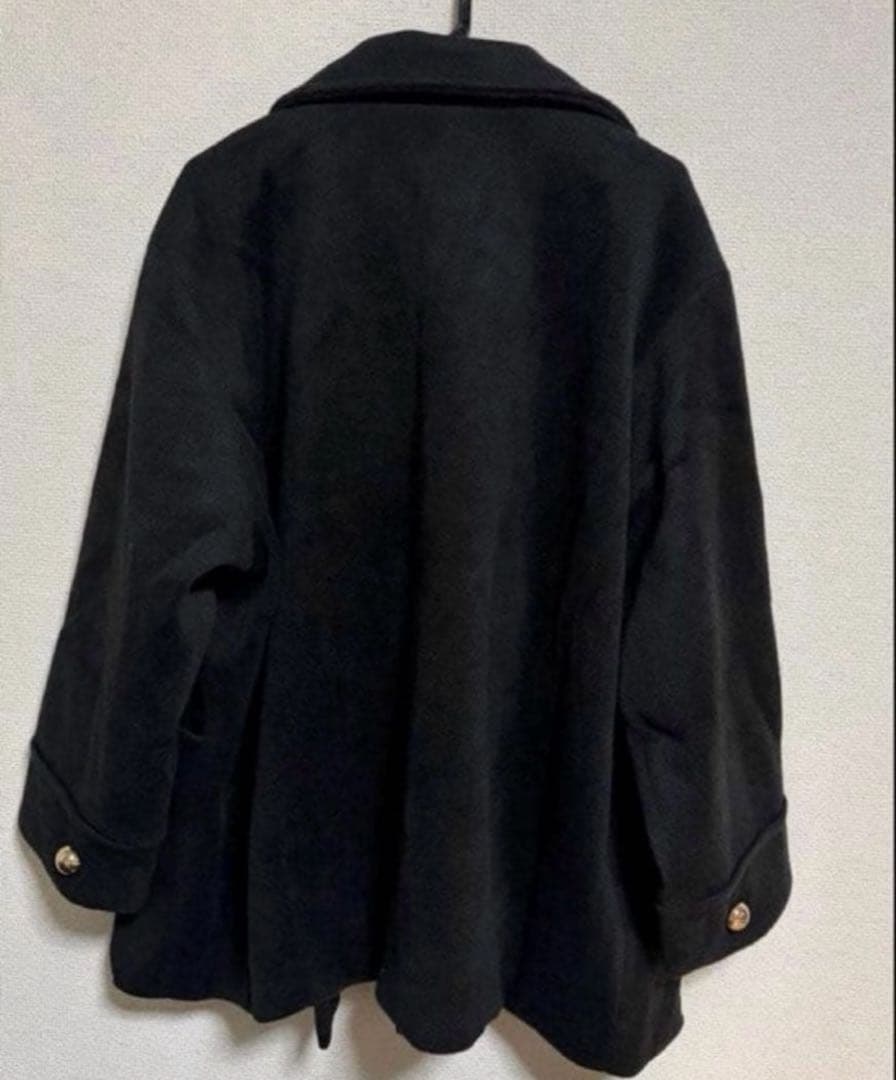 Unitage 金釦ミドルコート　ユニテージ　黒　フリーサイズ