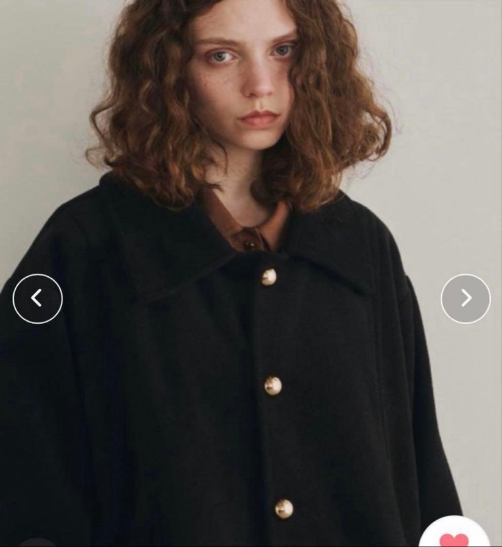 Unitage 金釦ミドルコート　ユニテージ　黒　フリーサイズ