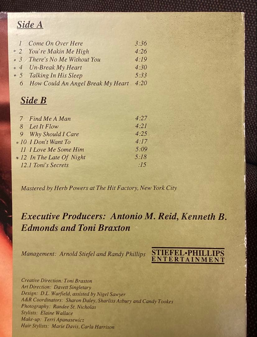 (USED)Toni Braxton Secrets 1996年オリジナル LP