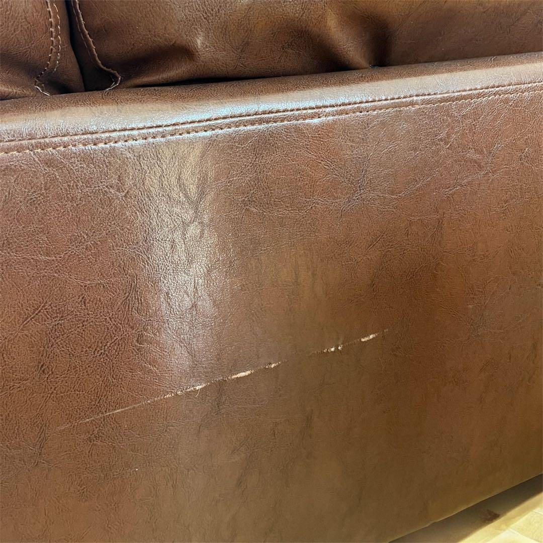 【ささき】ヴィンテージレザー風ソファ ポケットコイルソファー　2人掛け