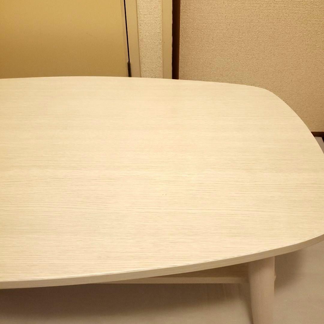 【美品】棚付き 折れ脚 ローテーブル センターテーブル 北欧風 ホワイト